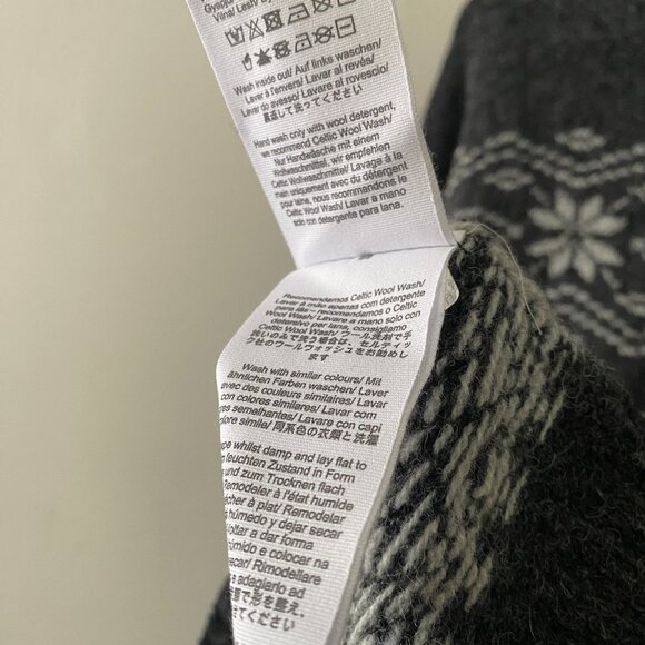 NWT Celtic & Co. Fair Isle Stripe Funnel Neck Sweater Charcoal - Picture 15 of 16